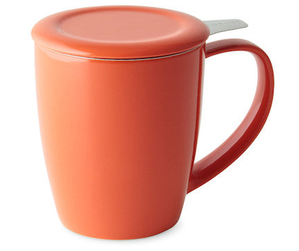 Curve Tall Tea Mug With Infuser - Orange