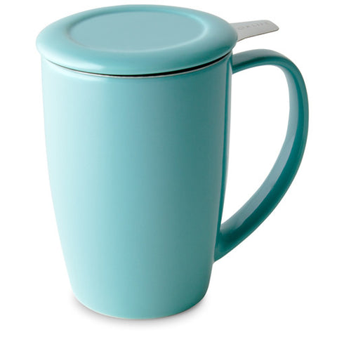 Curve Tall Tea Mug With Infuser - Blue