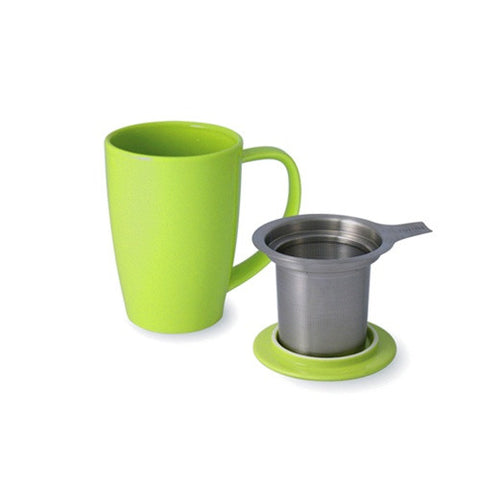 Curve Tall Tea Mug With Infuser green